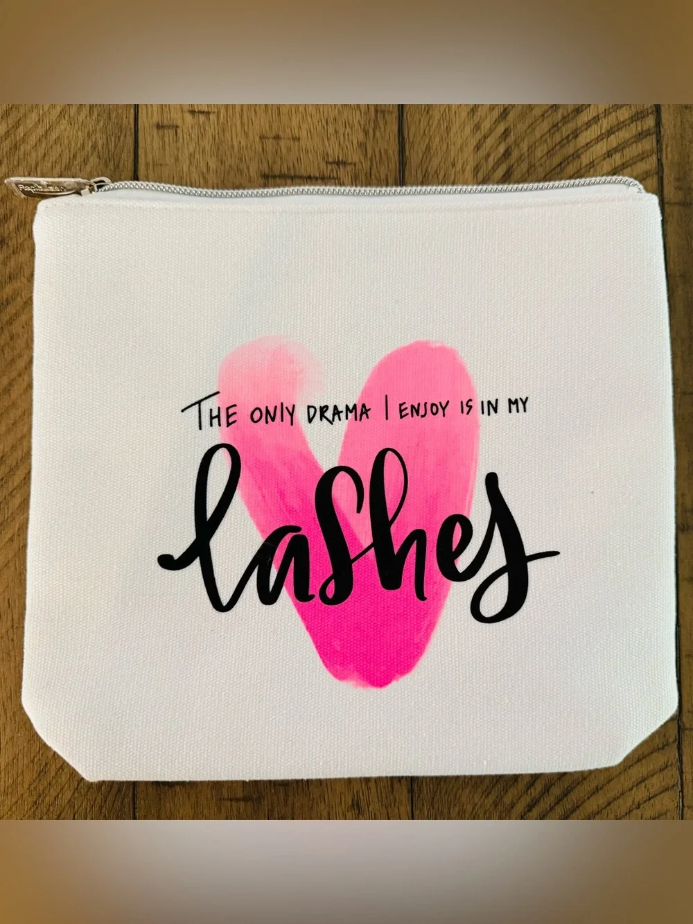 🌺NEW Pink Heart 'EYELASHES' Cosmetic Bag